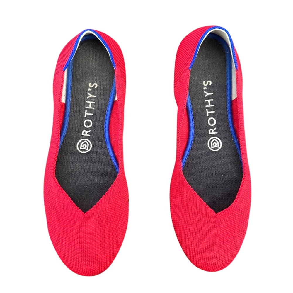 Rothy's The Flat Round Toe Ballet Flats Women's Size 7.5 Red Shoes
